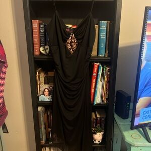 Torrid Black Asymmetrical Cowl Neck Slip Dress